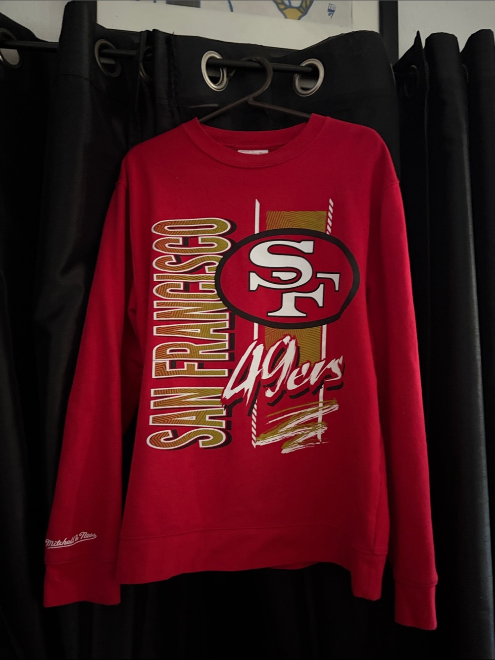 2012 Mitchell & Ness Red San Francisco 49ers Graphic Crewneck